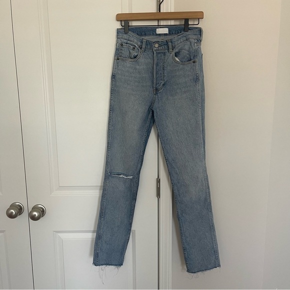 Boyish The Dempsey High Rise Straight Leg Jeans Big Sleep Wash 26 - Picture 3 of 11
